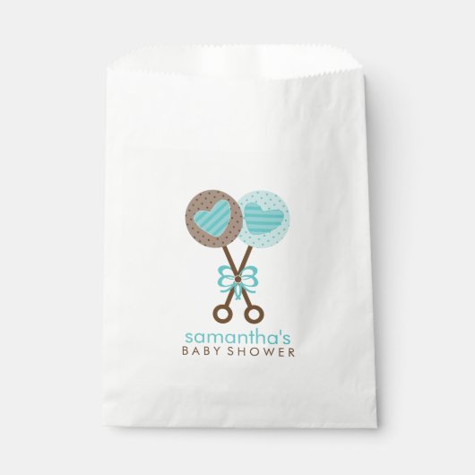 Sachets En Papier Baby Rattles Twin Boys Baby shower (Devant)