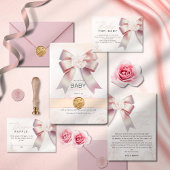 Sachets En Papier Baby shower à fleurs de Bow rose