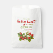 Sachets En Papier Baby shower à thème Berry Sweet Strawberry (Devant)