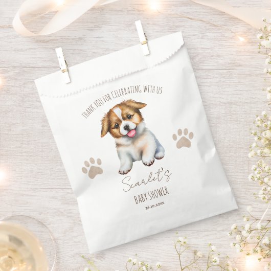 Sachets En Papier Baby shower à thème Chien de chiot faveurs customi (Coupé)