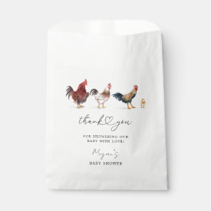 Sachets En Papier Baby shower à thème de poulet rustique