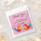 Sachets En Papier Baby shower À Thème Oiseau Mignonne Aquarelle (Coupé)