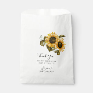 Sachets En Papier Baby shower à thème tournesol rustique