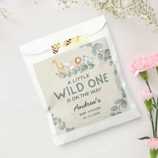 Sachets En Papier Baby shower à thème Wild One Zoo (Scellé)