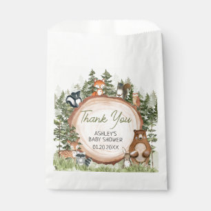 Sachets En Papier Baby shower à tranches de bois