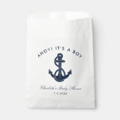 Sachets En Papier Baby shower Ancre bleu marine (Devant)