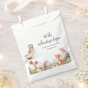 Sachets En Papier Baby shower animal de bois doux