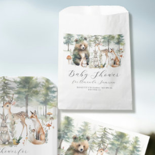 Sachets En Papier Baby shower animal de la forêt d'écureuils de cerf