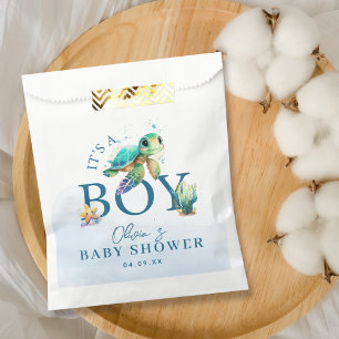 Sachets En Papier Baby Shower Aquarelle Bleue sous la Mer