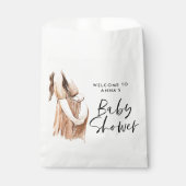 Sachets En Papier Baby shower aquarelle illustration script simple (Devant)