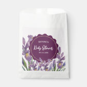Sachets En Papier Baby shower Aquarelle Purple Irises Botanique (Devant)