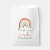 Sachets En Papier Baby shower arc-en-ciel rustique merci (Devant)