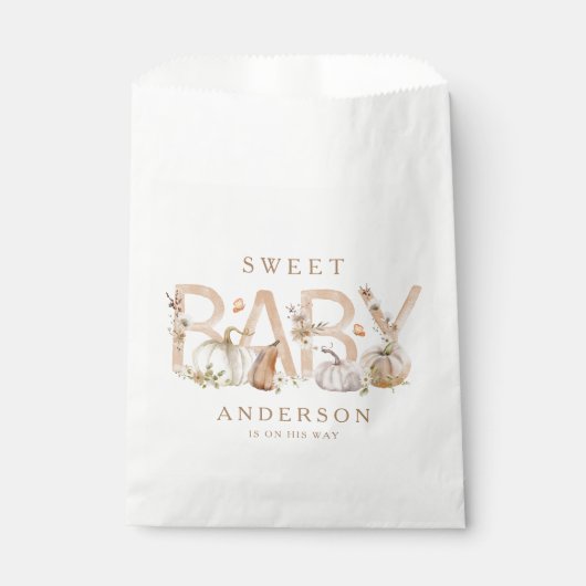 Sachets En Papier Baby shower Automne Rustique (Devant)
