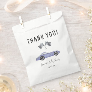 Sachets En Papier Baby shower automobile - merci