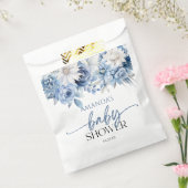 Sachets En Papier Baby shower aux fleurs bleues poussiéreuses (Scellé)