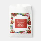 Sachets En Papier Baby shower aux fraises rouges | Blue Berry Sweet  (Devant)