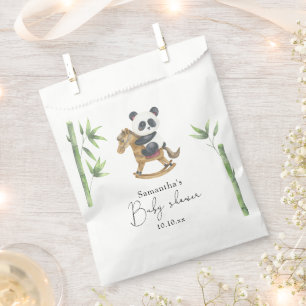 Sachets En Papier Baby shower bambou et ours de panda