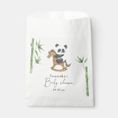 Sachets En Papier Baby shower bambou et ours de panda (Devant)