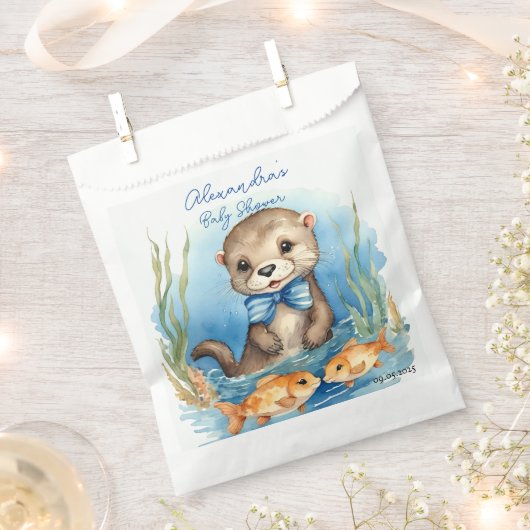 Sachets En Papier Baby shower bébé Otter Boy (Coupé)
