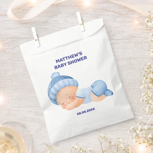Sachets En Papier Baby shower bleu, Bébé Garçon Douche (Coupé)