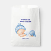 Sachets En Papier Baby shower bleu, Bébé Garçon Douche (Devant)