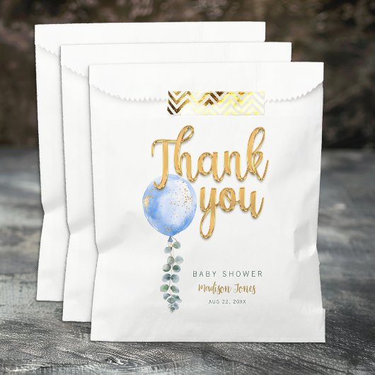 Sachets En Papier Baby shower Bleu Favoriser Sac avec Eucalyptus