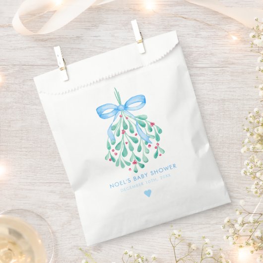 Sachets En Papier Baby shower bleu Mistletoe Favoriser Sac (Coupé)
