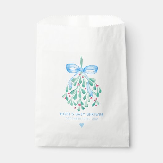 Sachets En Papier Baby shower bleu Mistletoe Favoriser Sac (Devant)