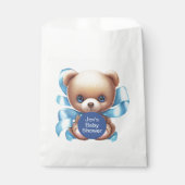 Sachets En Papier Baby shower Bleu Teddy Bear (Devant)