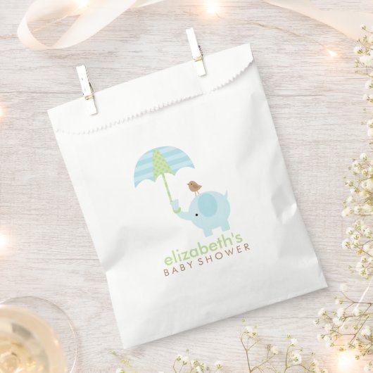 Sachets En Papier Baby shower Blue Elephant Boy (Coupé)