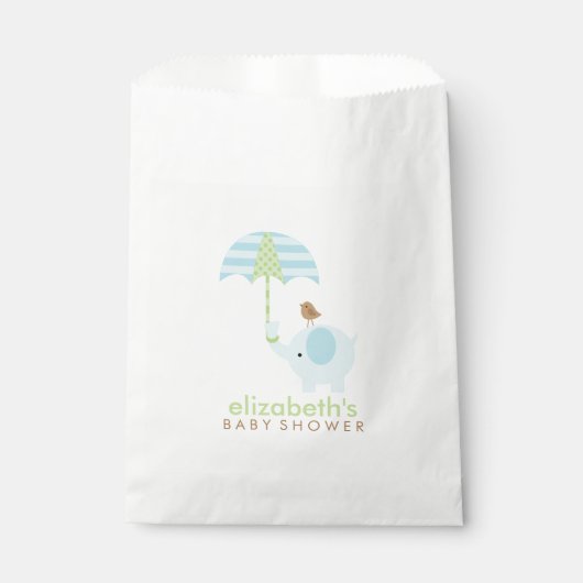 Sachets En Papier Baby shower Blue Elephant Boy (Devant)