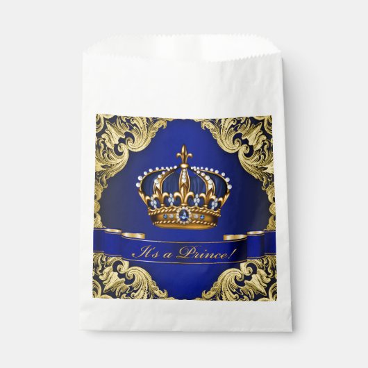 Sachets En Papier Baby shower Blue Gold (Devant)