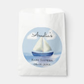 Sachets En Papier Baby shower Blue Sailboat personnalisé (Devant)