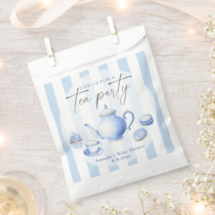Sachets En Papier Baby shower Blue Tea Party