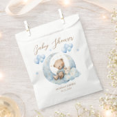 Sachets En Papier Baby shower Blue Teddy Bear Stars (Coupé)
