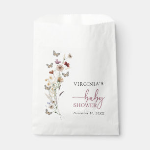 Sachets En Papier Baby shower Bohème Rose Fleur Sauvage