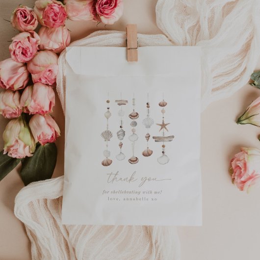 Sachets En Papier Baby shower Boho Beach Shell