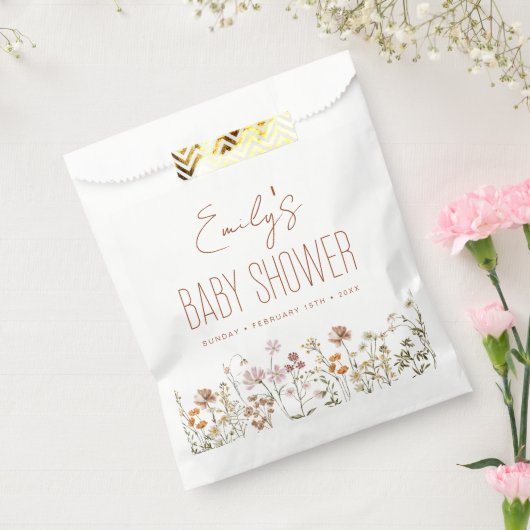 Sachets En Papier Baby shower Boho Fleur sauvage En Terracotta En Fl (Scellé)
