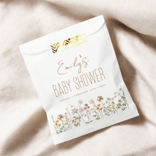 Sachets En Papier Baby shower Boho Fleur sauvage En Terracotta En Fl