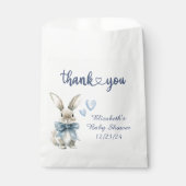 Sachets En Papier Baby shower Bunny bleu (Devant)