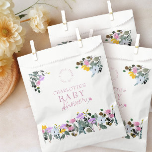 Sachets En Papier Baby shower cadeau fleur sauvage pelouse Little Me