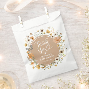 Sachets En Papier Baby Shower Champêtre Fleurie Neutre d'Automne