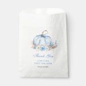 Sachets En Papier Baby shower Citrouille bleu (Devant)
