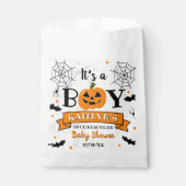 Sachets En Papier baby shower Citrouille d'Halloween "C'est un garço (Devant)