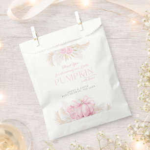 Sachets En Papier Baby shower Citrouille rose fille Floral Bow