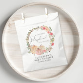 Sachets En Papier Baby shower citrouille rose floral fille