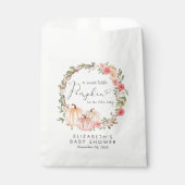 Sachets En Papier Baby shower citrouille rose floral fille (Devant)