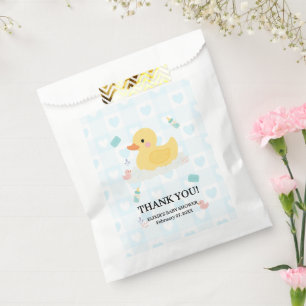 Sachets En Papier Baby shower Coeurs bleus en caoutchouc