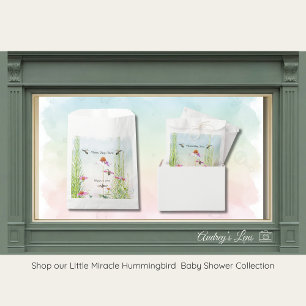 Sachets En Papier Baby Shower Colombe et Fleur Sauvage