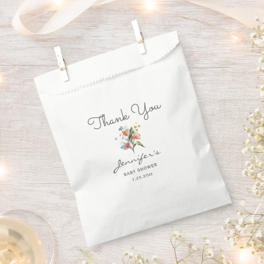 Sachets En Papier Baby shower coloré de fleurs d'aquarelle (Coupé)